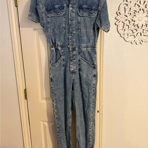 We The Free Blue Denim Top